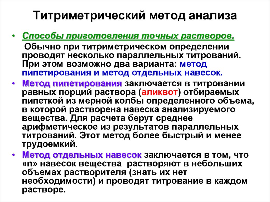 Методы титрования