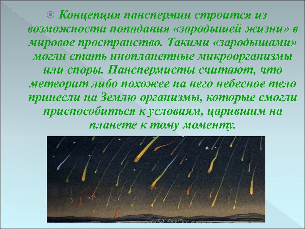 Сторонники гипотезы панспермии. Метеор метеорит метеоритный дождь. Кометы Метеоры и метеорные потоки. Метеоритный дождик. Метеоритный поток это в астрономии.