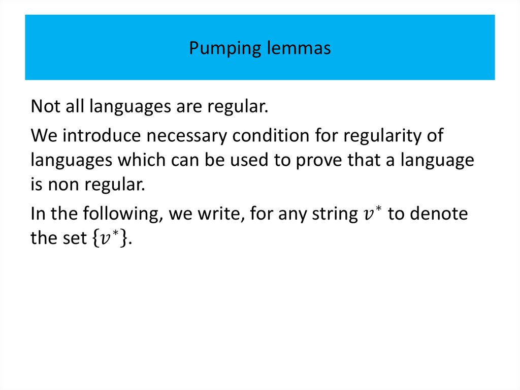 Pumping lemmas