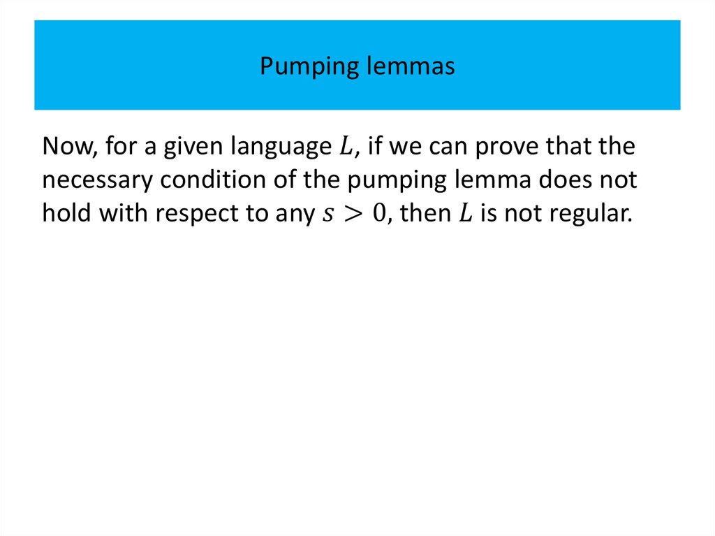 Pumping lemmas