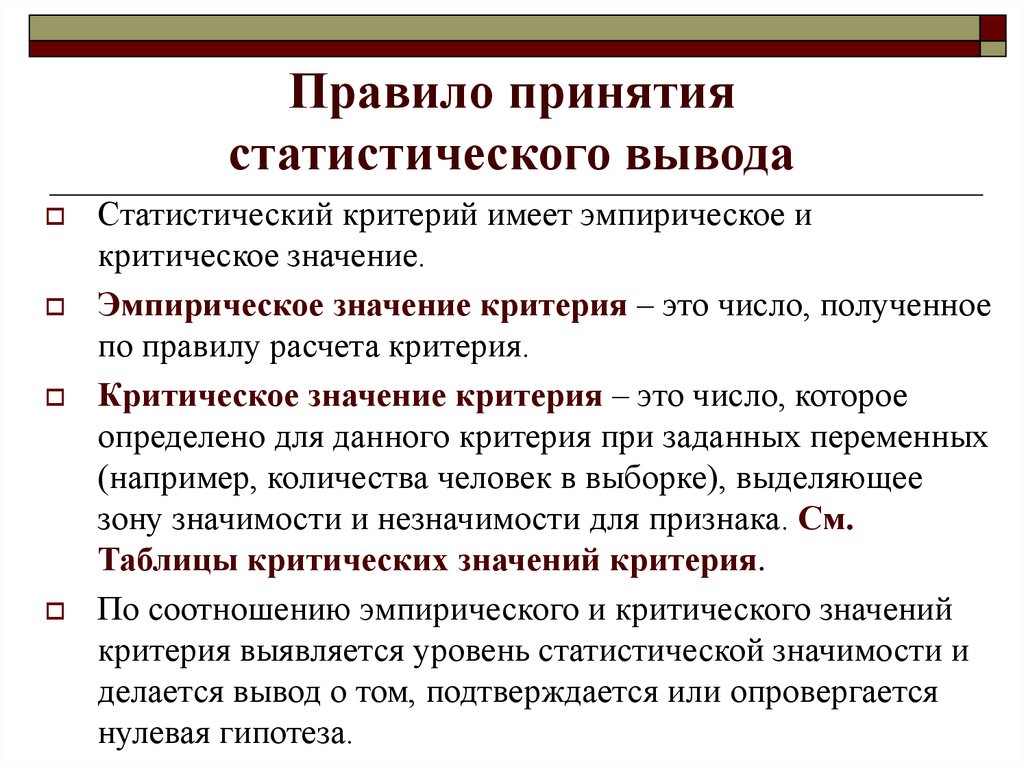 Статистика вывода