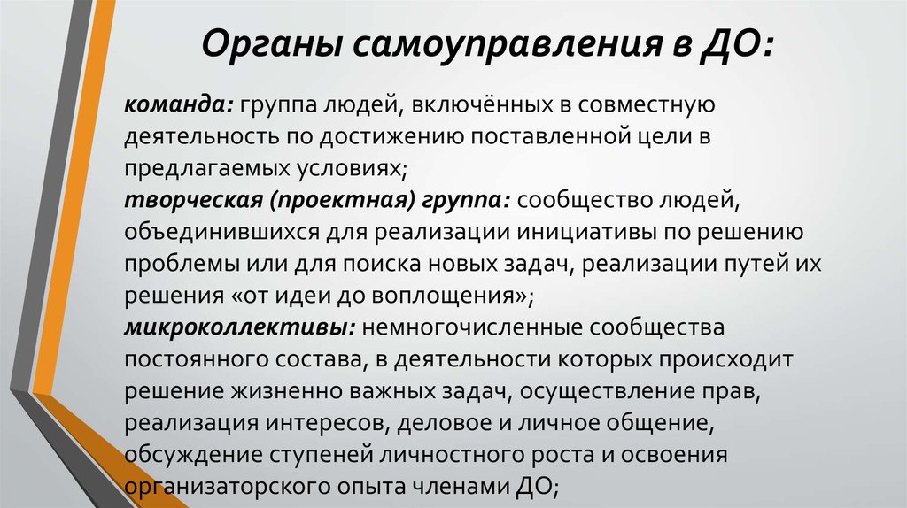 Органы самоуправления в ДО: