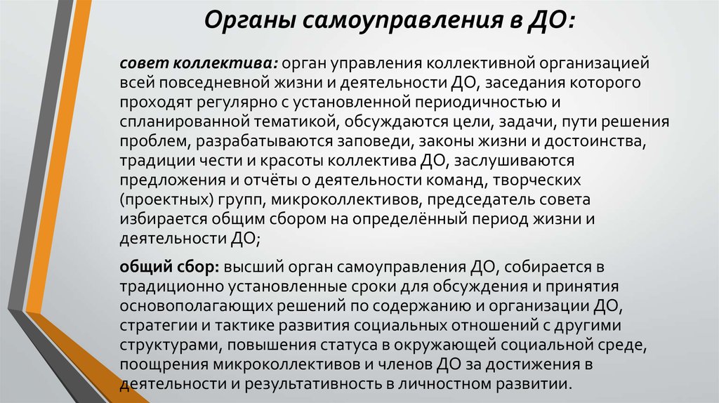 Органы самоуправления в ДО:
