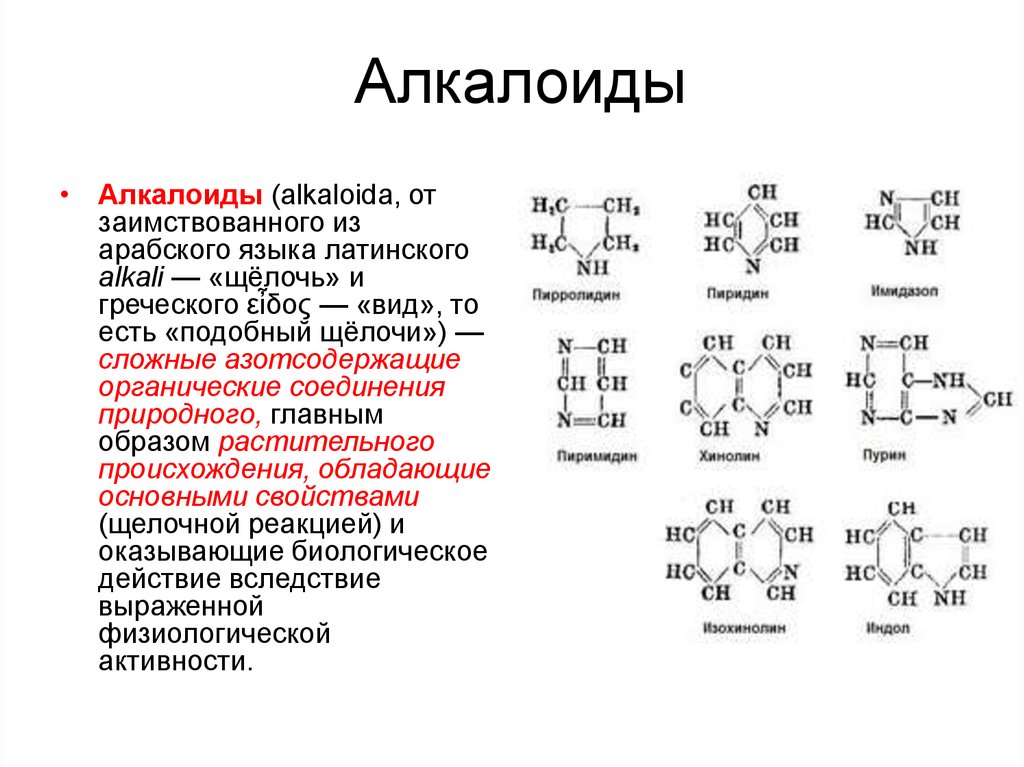 Алкалоиды это