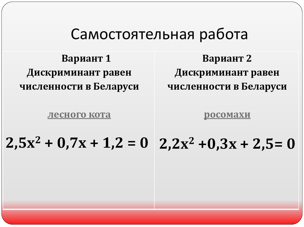 Самостоятельная работа