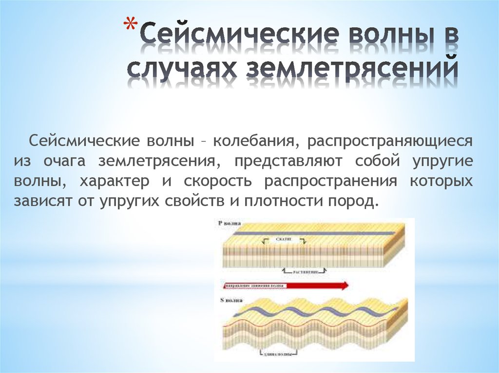 Сейсмические волны 9 класс презентация