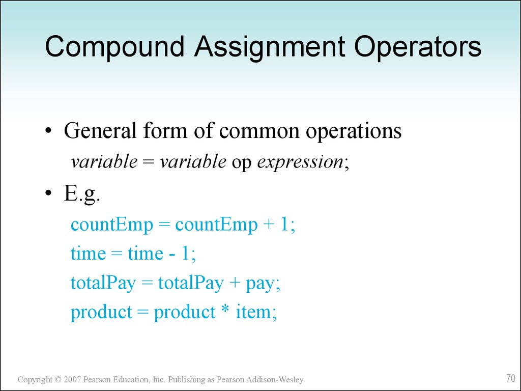 Compound Assignment Operators