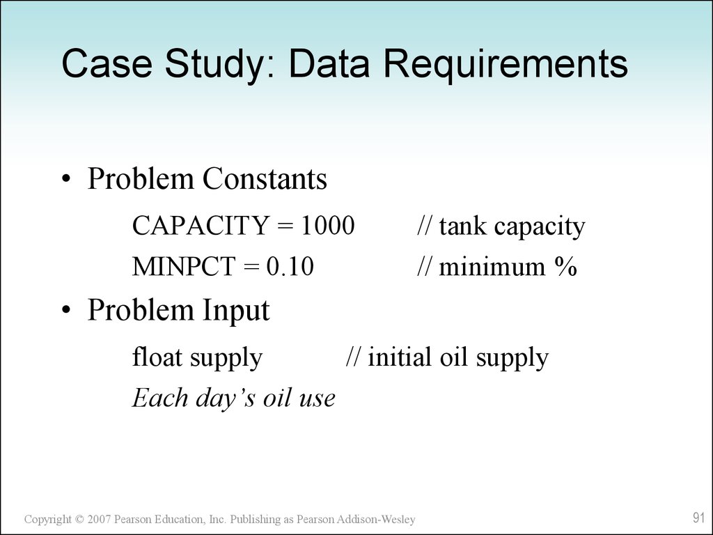 Case Study: Data Requirements