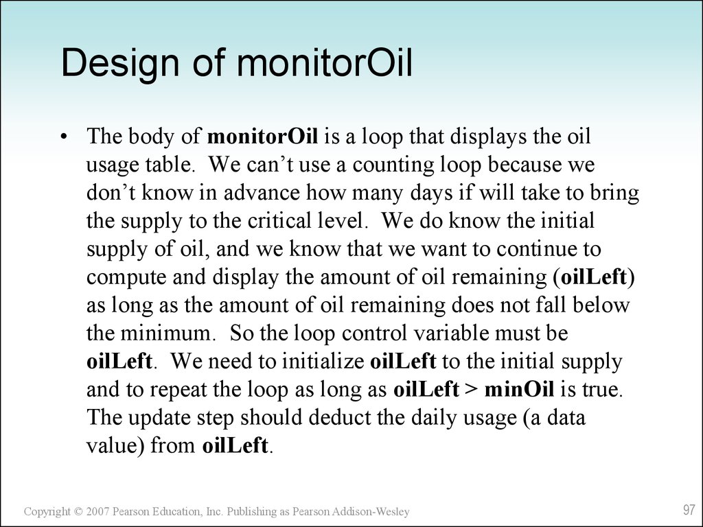 Design of monitorOil