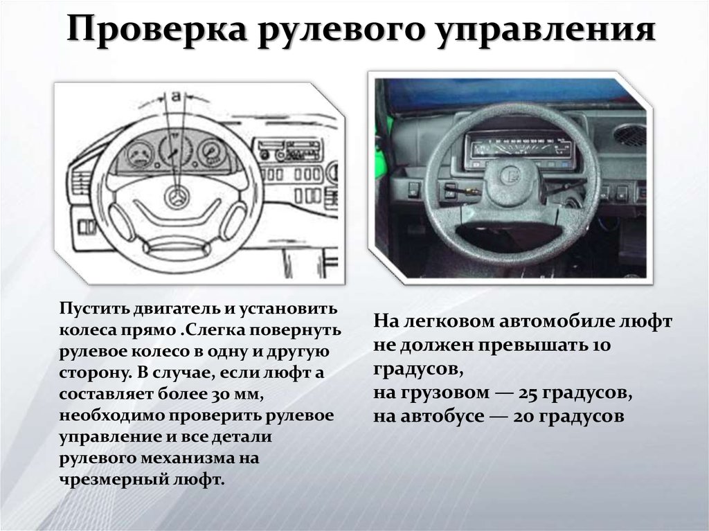 При каком максимальном значении суммарного люфта. Порядок диагностирования рулевого управления. Испытание рулевого управления автомобиля. Люфт рулевого колеса схема. Люфт рулевого колеса автобуса.