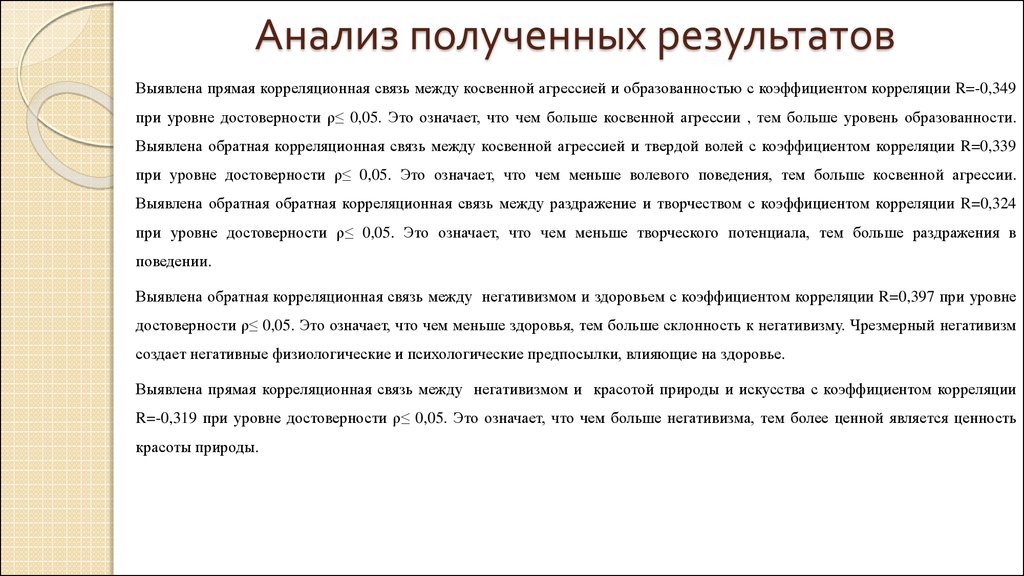 Анализ полученных результатов проекта