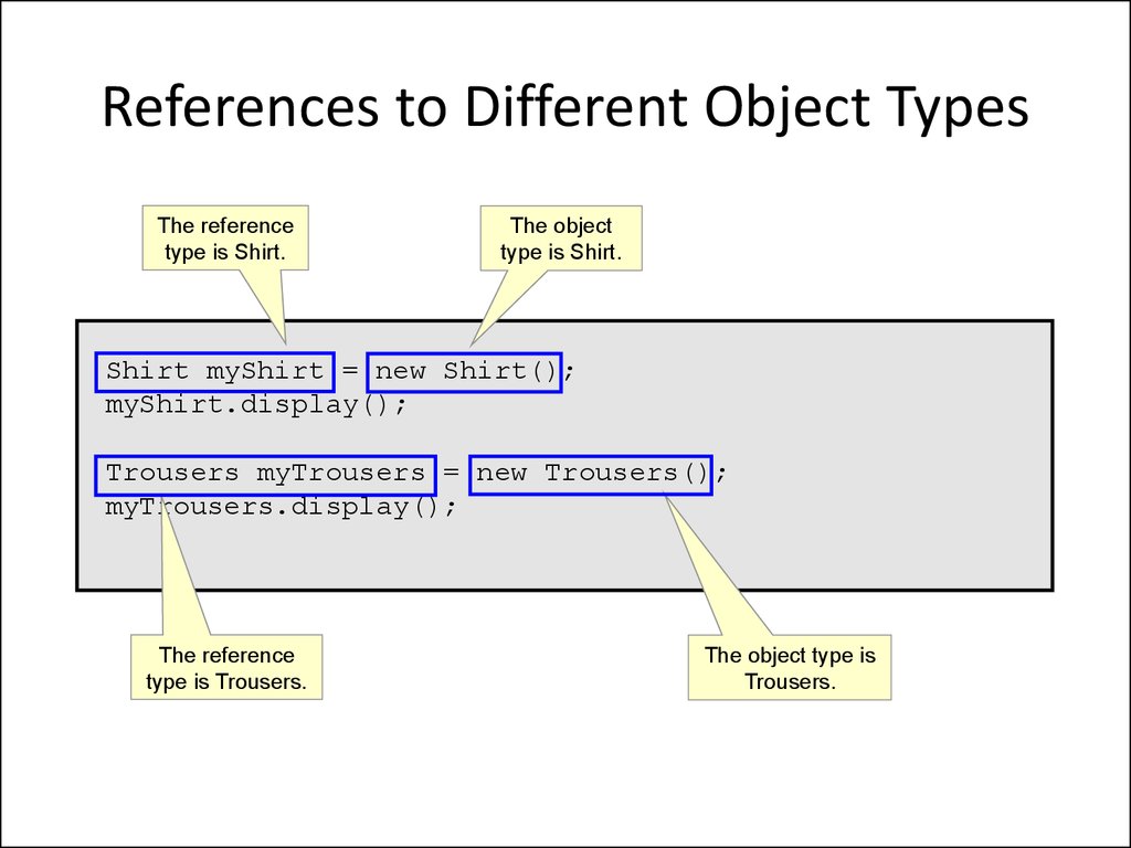 References to Different Object Types