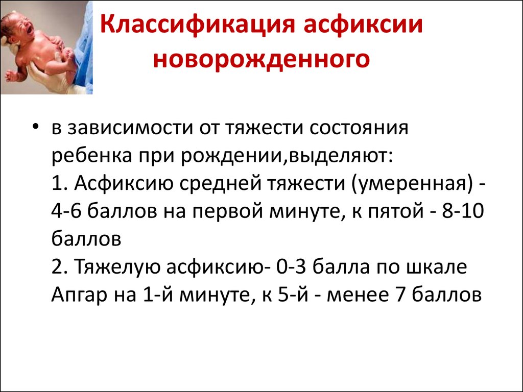 Асфиксия новорожденного рекомендации