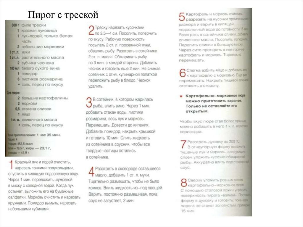 Пирог с треской