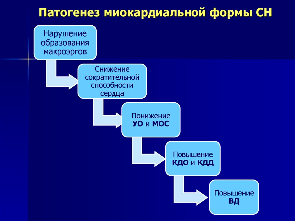 Миокардиальная сердечная недостаточность. Патогенез миокардиальной сердечной недостаточности. Миокардиальная сердечная недостаточность патогенез. Патогенез миокардиальной формы сердечной недостаточности. Миокардиальная форма сердечной недостаточности механизм.