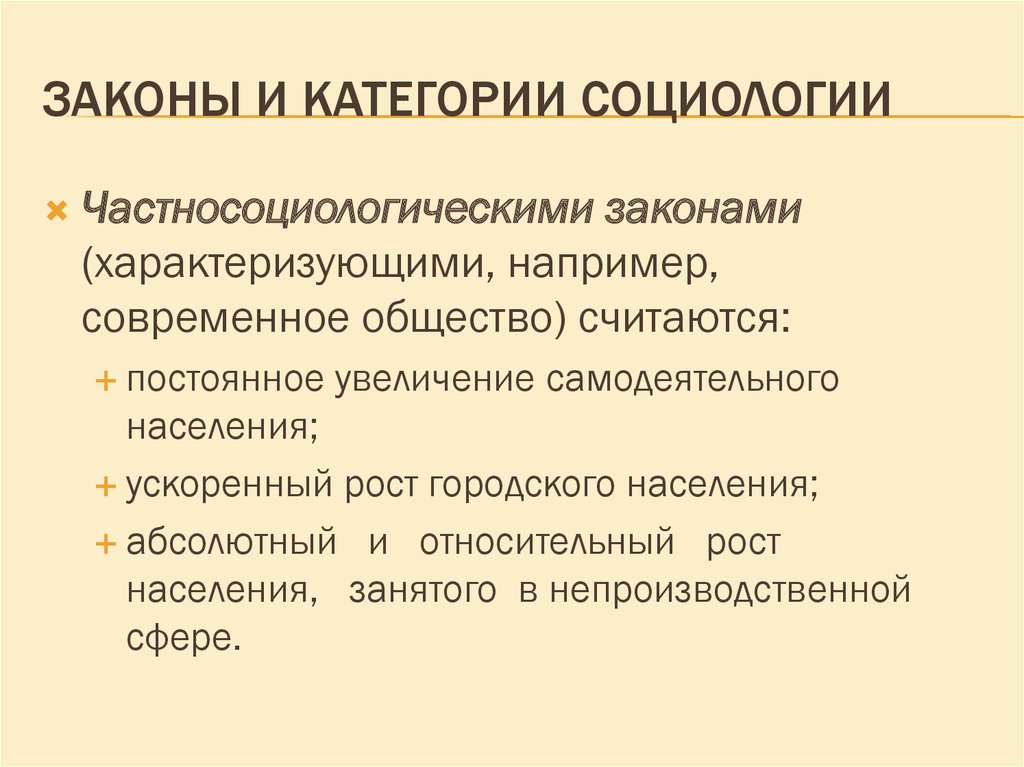 Законы и категории социологии