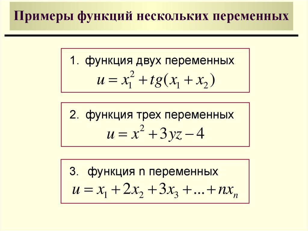 Функции несколько переменных