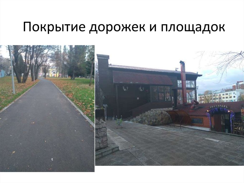 Покрытие дорожек и площадок