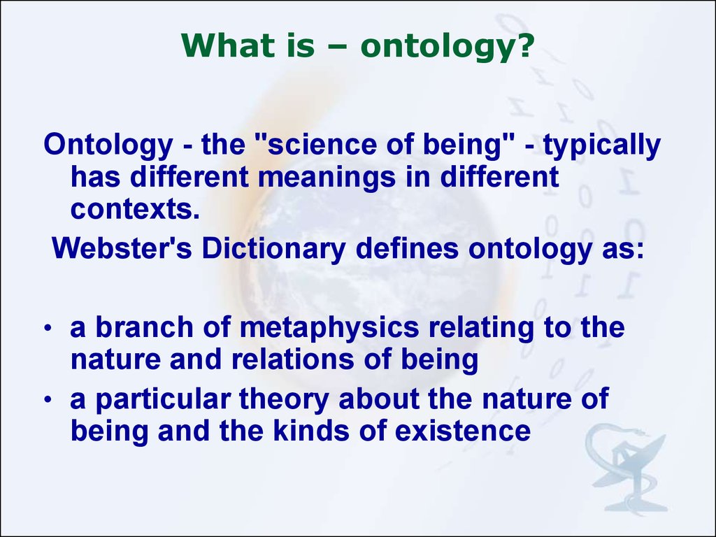 What is – ontology?