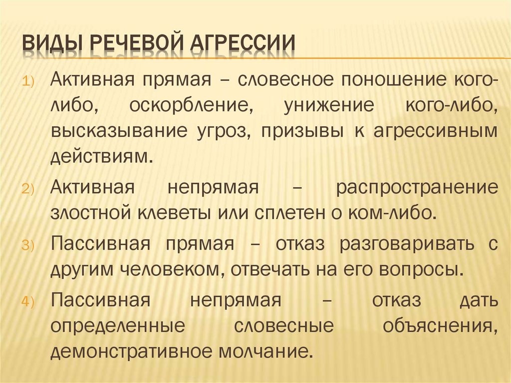 Речевая агрессия проект