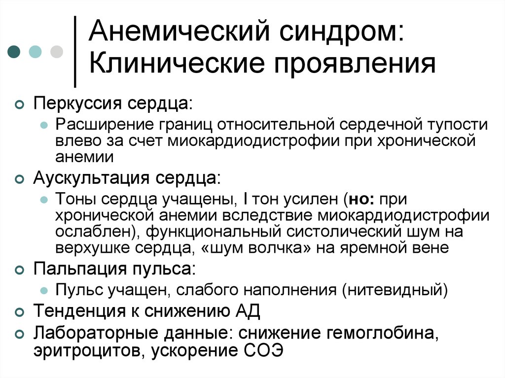 Клинические синдромы анемии