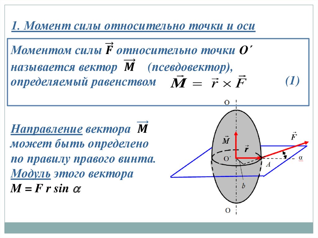 Момент точки относительно оси. Момент силы относительно точки и оси. Что называется моментом силы относительно точки. Понятие момента силы относительно оси. Момент силы относительно точки и оси направление.