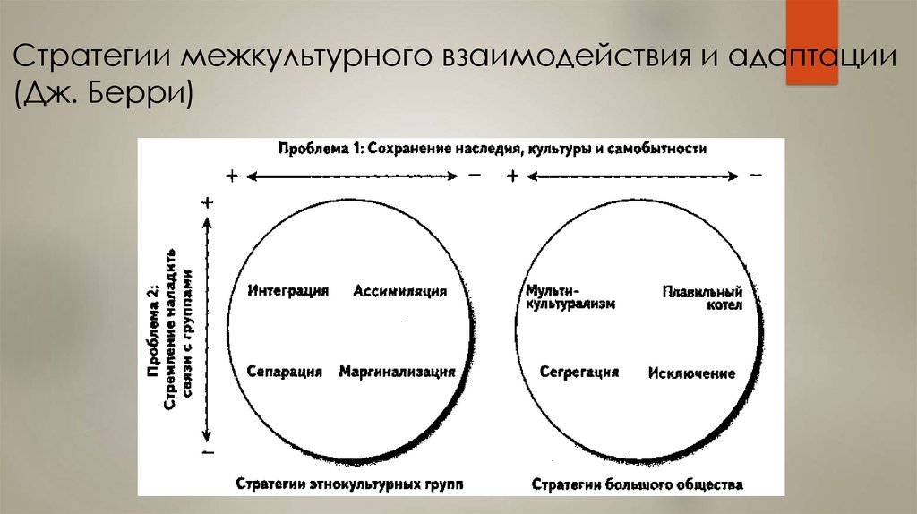 Межкультурное взаимодействие. Стратегии межкультурного взаимодействия. Стратегии межкультурной коммуникации. Стратегии культурной адаптации. Межкультурная адаптация.