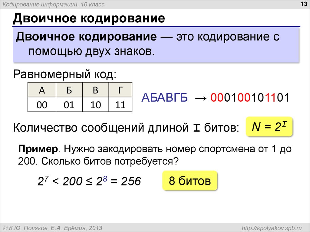 Презентация двоичное кодирование 7 класс презентация