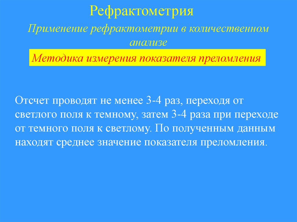 Презентация на тему рефрактометрия