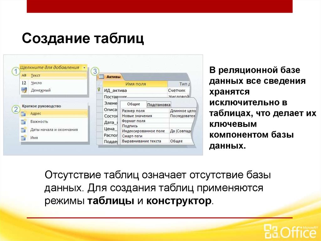 Ключевое поле восстановите схему свойств полей