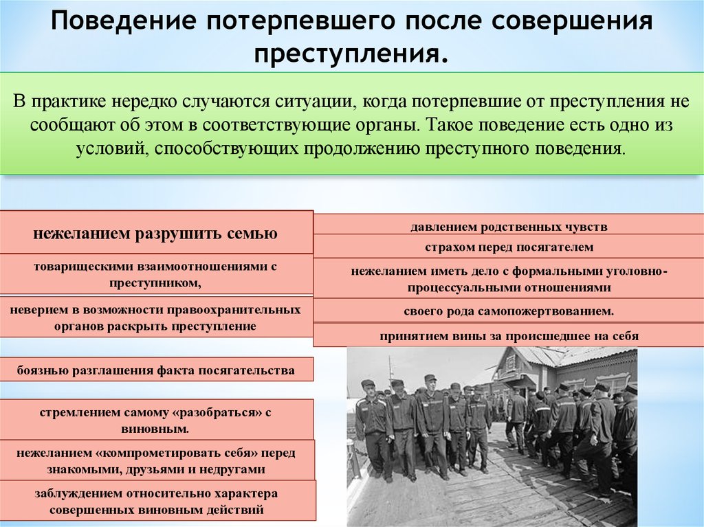 Когда становится преступлением. Поведение обвиняемого после совершения преступления,. Тип потерпевшего. Противоправные действия потерпевшего. Виды поведения потерпевших.