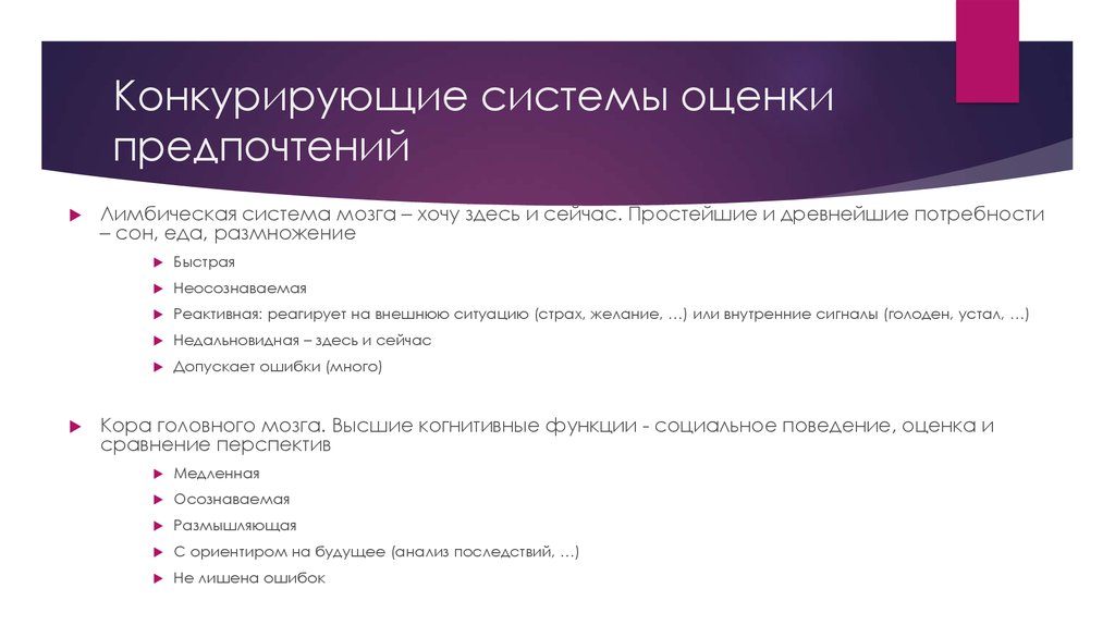 Конкурирующие системы оценки предпочтений