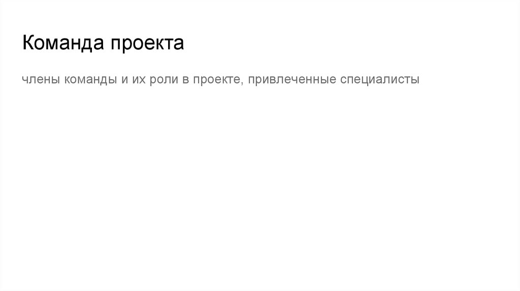 Команда проекта