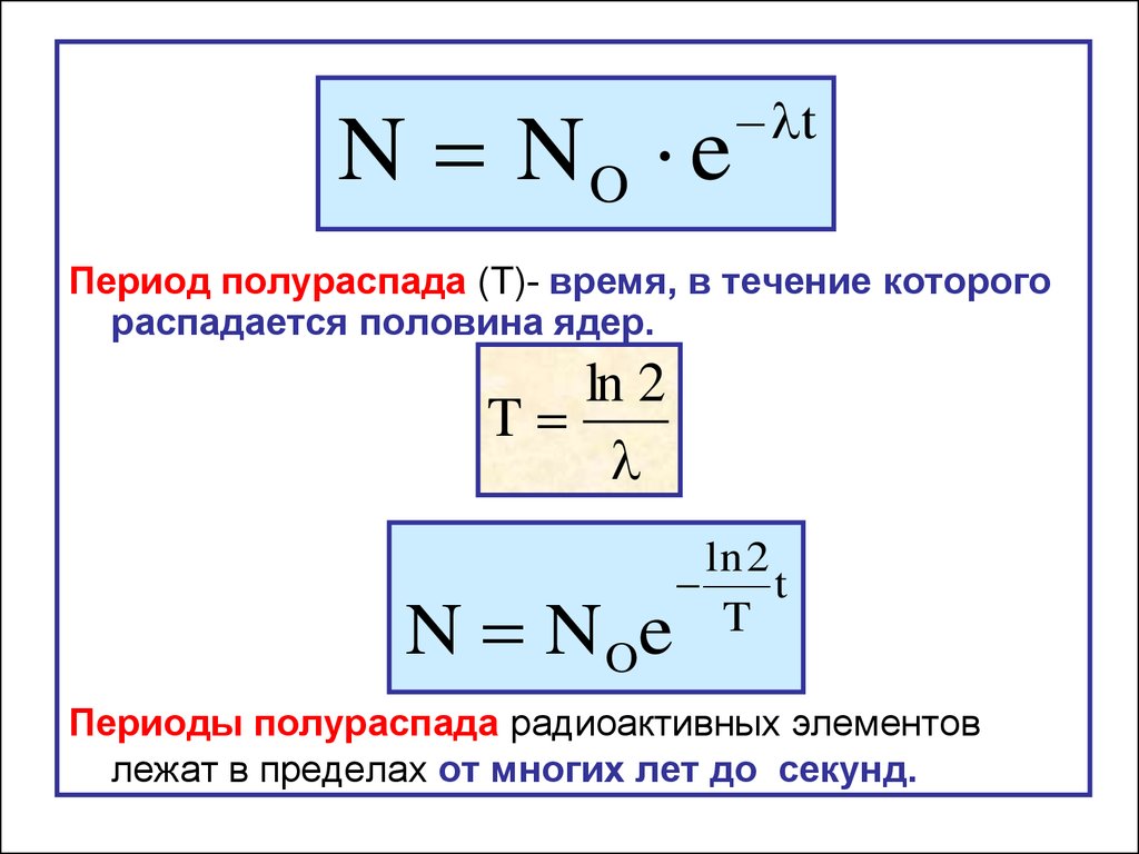Атомное время 10. Период полураспада формула химия. Период полураспада ядер формула. Период полураспада формула физика. Формула полураспада ядер.