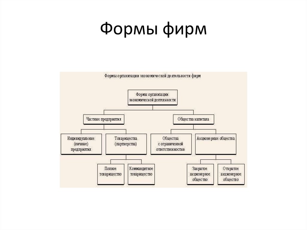 Формы фирм. Формы фирм в экономике. Виды форм фирм. U форма фирмы.