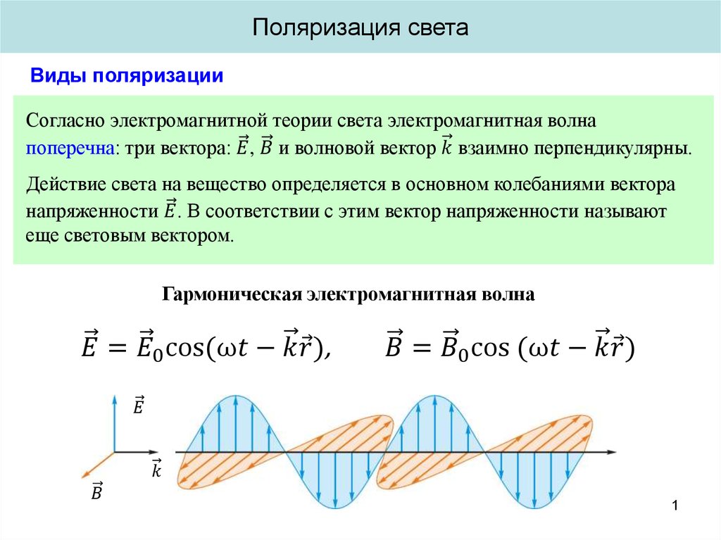 Что понимают под проекционной картиной поляризованного света