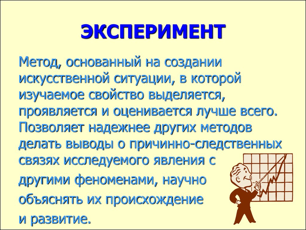 Что делает метод. Метод основанный на создание искусственной ситуации. Создание искусственной ситуации для изучаемого объекта.