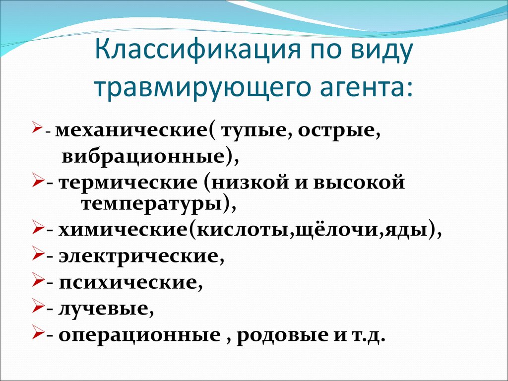 Классификация травм презентация