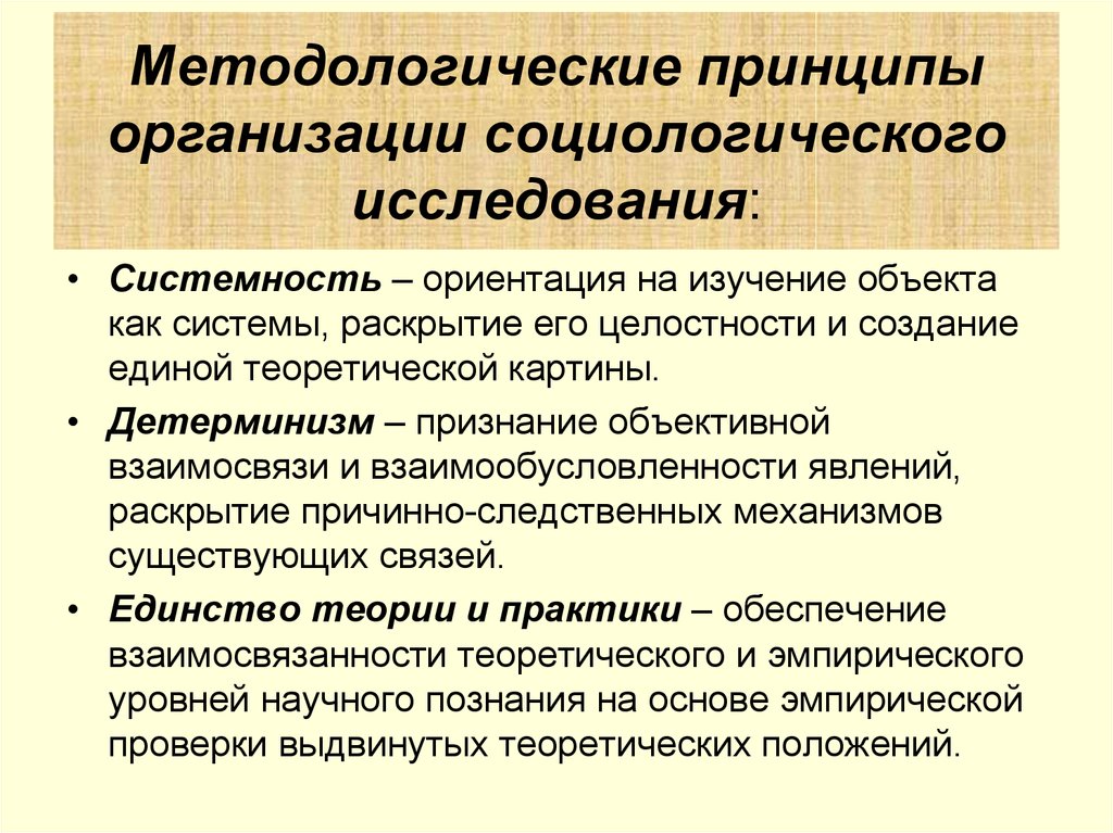 Организационное исследование. Методологические принципы. Методологические принципы исследования. Принципы организации социологического исследования. Принципы научной методологии.