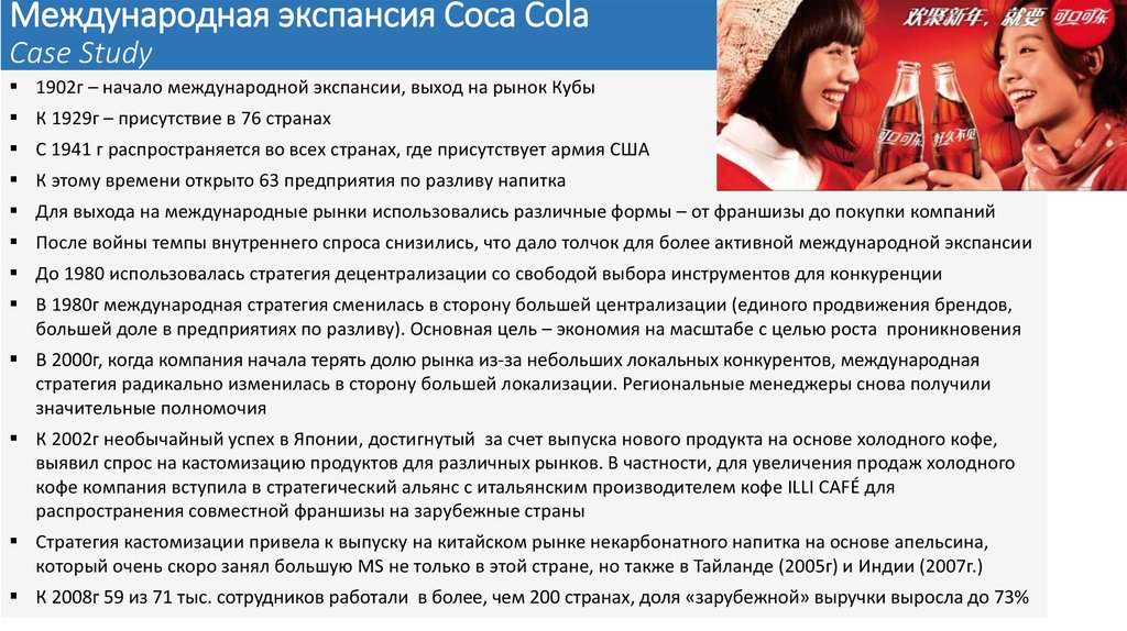 Международная экспансия Сoca Cola Case Study