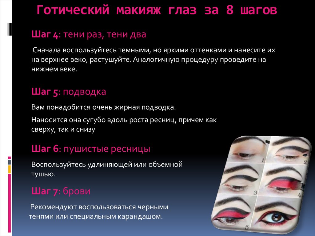 Готический макияж глаз за 8 шагов
