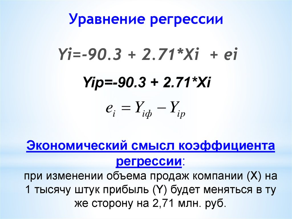 Объясните экономический смысл. Экономический смысл коэффициента регрессии. Уравнение регрессии. Каков экономический смысл коэффициентов регрессии?. Уравнение регрессии формула.