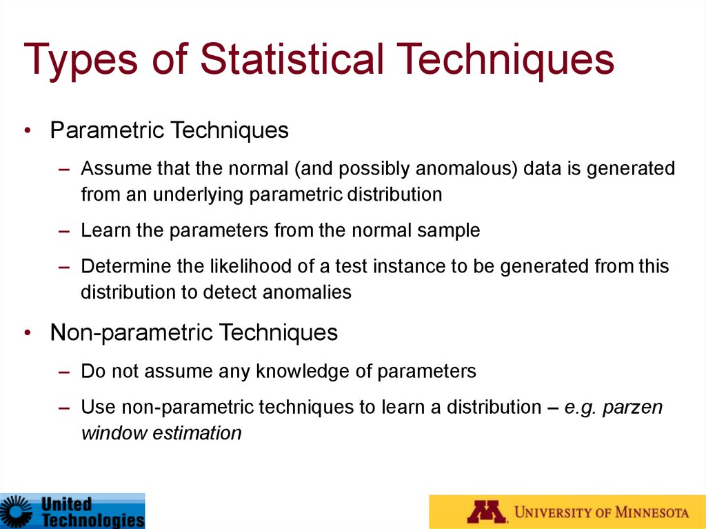 Types of Statistical Techniques