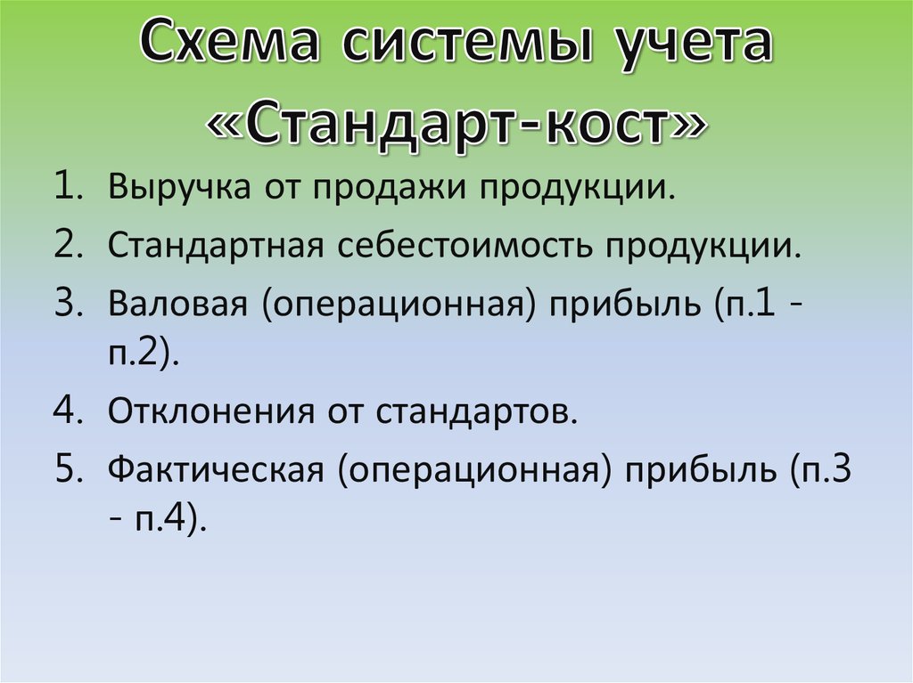 Система учета стандарт кост