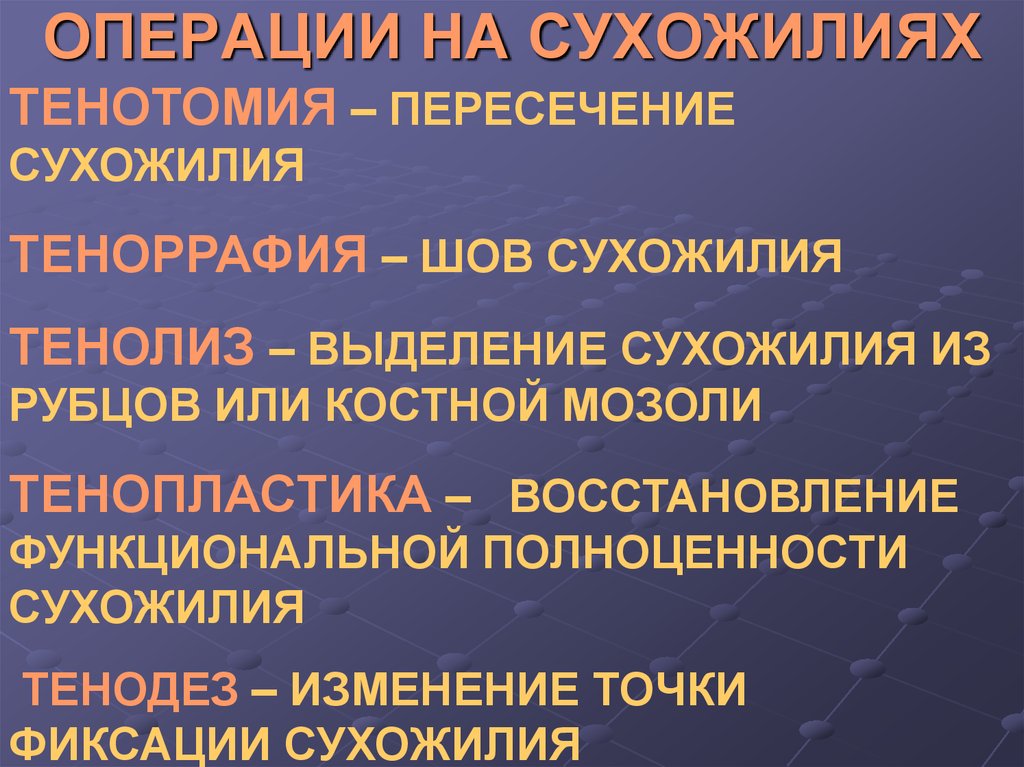 Презентация операции на сухожилиях