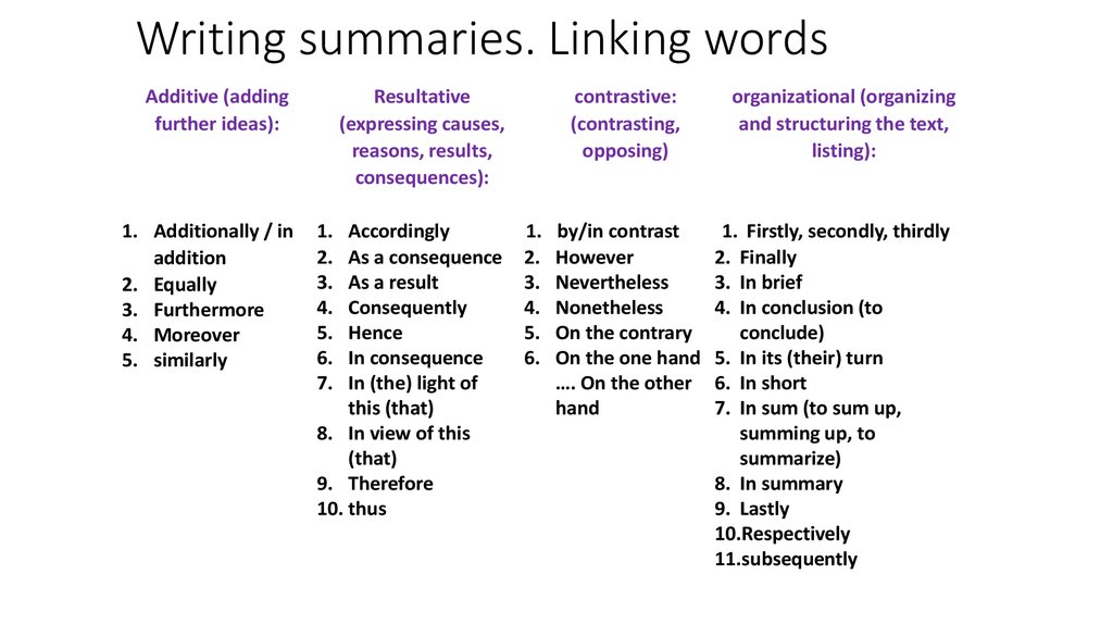 linking-words-for-summary-linking-words-exercise-2019-01-23