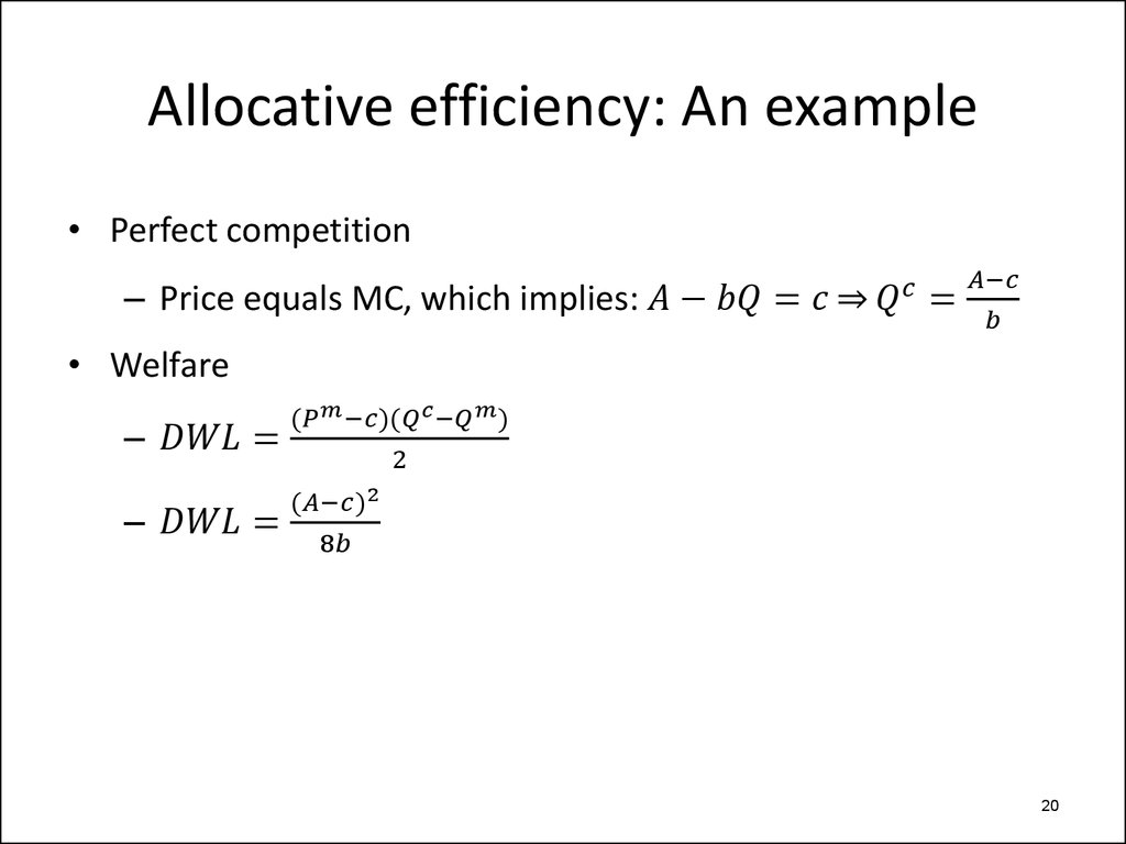 Allocative efficiency: An example