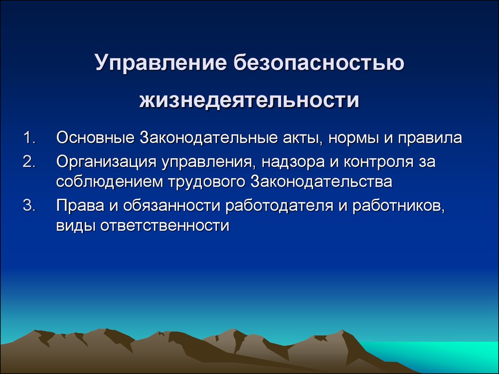 Законодательные акты безопасности. Управление безопасностью жизнедеятельности. Управление безопасностью БЖД. Управление безопасностью жизнедеятельности презентация. Основы управления безопасностью жизнедеятельности.