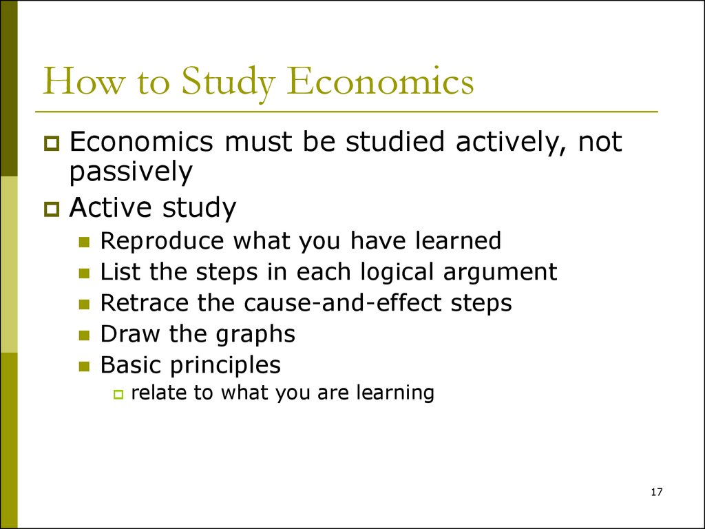 How to Study Economics