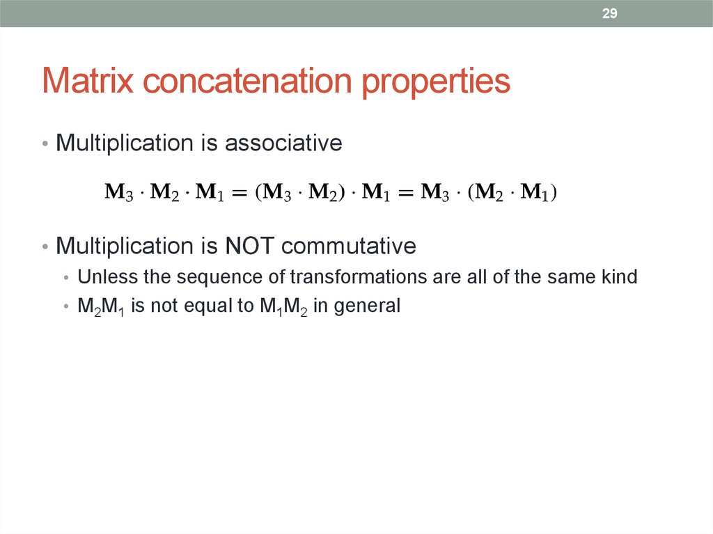 Matrix concatenation properties